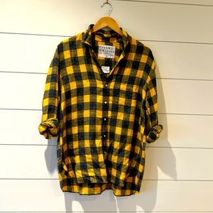 Frank & Eileen Blue and Yellow 100% Linen Shirt